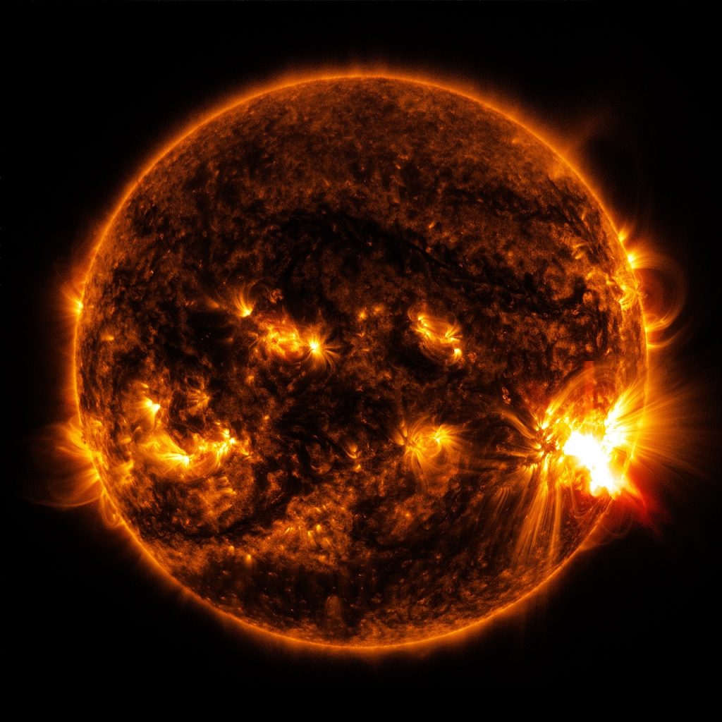 solar flare, sun, eruption