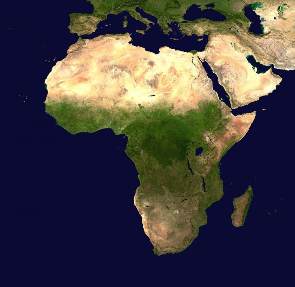 africa, continent, aerial view