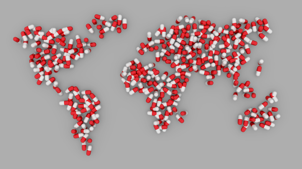 world, map, pill